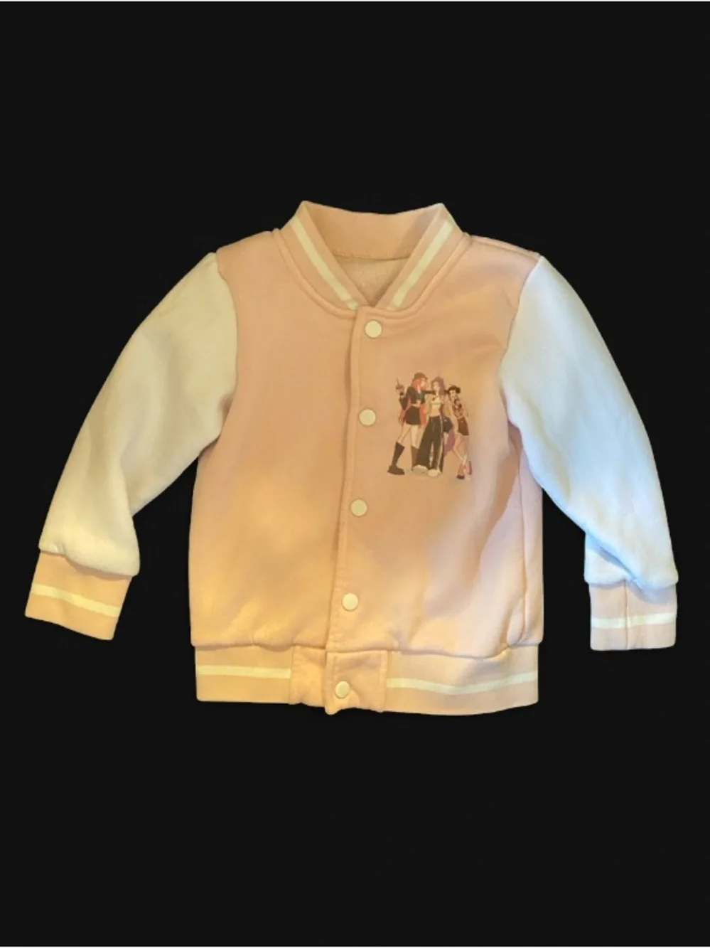 Pink & White Anime Girl Varsity Jacket